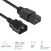 Strāvas vads ACT C14–C21 IEC60320, 2 m, 250 V, 10 A, melns