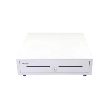 Kases atvilktne EQUIP 351011, manuāla/automātiska POS atvilktne, 4 banknošu / 8 monētu nodalījumi, metāla, balta, 420×405×110 mm