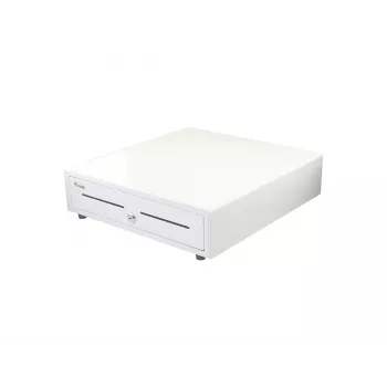 Kases atvilktne EQUIP 351011, manuāla/automātiska POS atvilktne, 4 banknošu / 8 monētu nodalījumi, metāla, balta, 420×405×110 mm