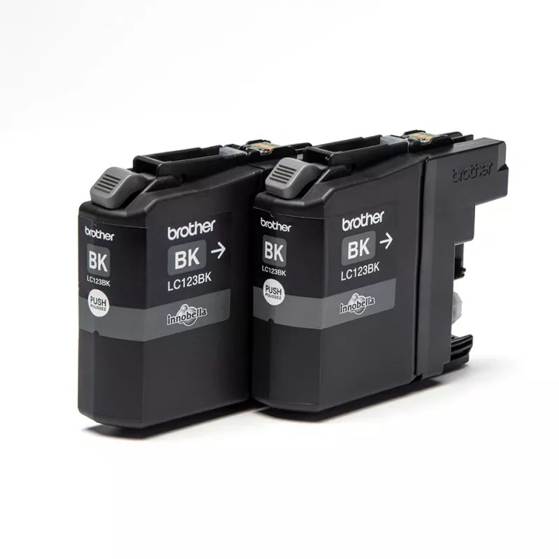 Brother LC123BK 2-pack, melna, pigmenta bāzes tinte, 1 gab., 600 lpp., 600 lpp., Daudzpaka