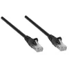 Intellinet tīkla komutācijas kabelis, Cat5e, 0,25 m, melns, CCA, U/UTP, PVC, RJ45, zelta pārklājuma kontakti, neaizķerams, ar uzmavu, mūža garantija