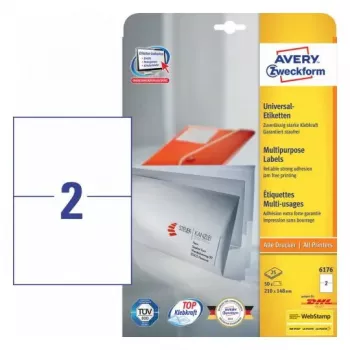 Uzlīmju loksnes Avery Zweckform modelis 6176 — 210 × 148 mm drukājamas loksnes, iepakojuma formāts
