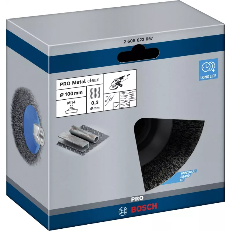 Iepriekšējas pulēšanas suka Bosch Clean for Metal Tapered Brushes Crimped Wire