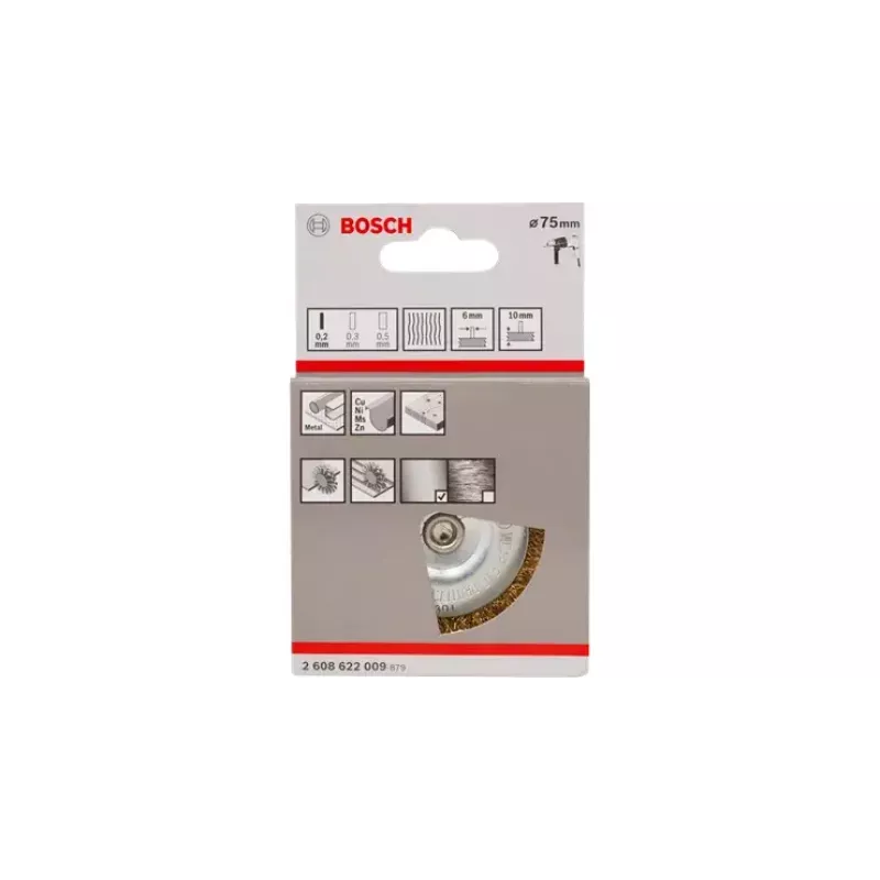 Stiepļu sukas Bosch 2608622009 rievota stieple ar misiņa pārklājumu 7.5 cm