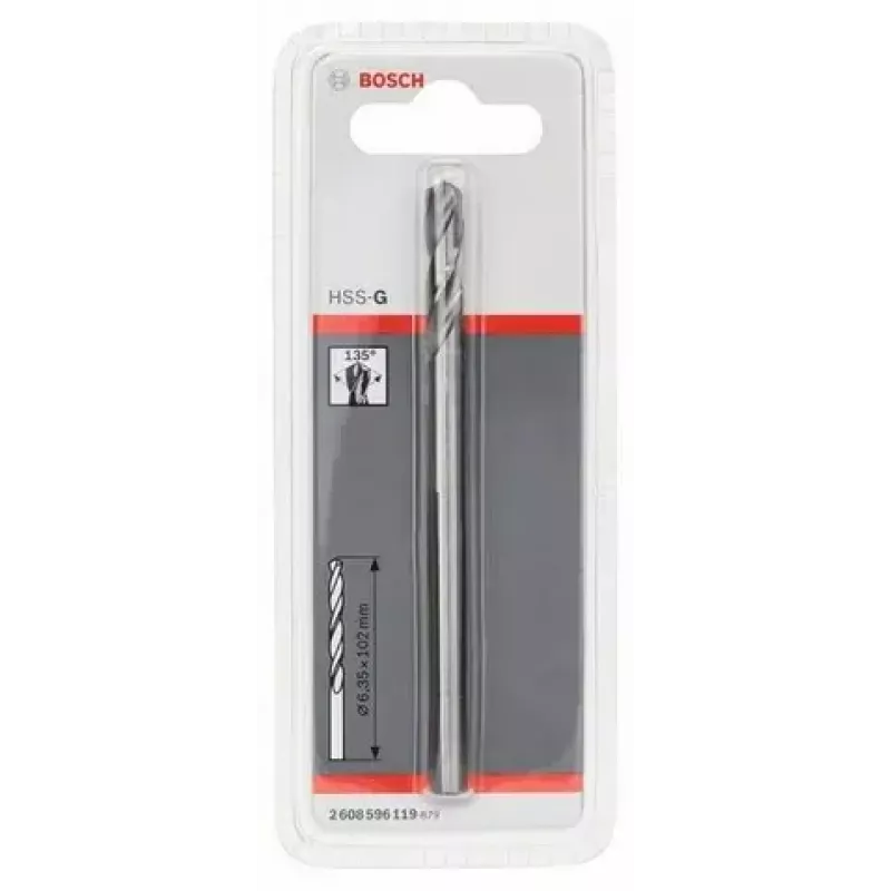 Bosch HSS-G urbja uzgalis 6,35 mm diametrs 102 mm garums