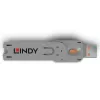 Lindy USB Type A Port Blocker Key, oranža, Port blocker key, USB Type-A, oranža, Acrylonitrile butadiene styrene (ABS), 1 gab., Polybag
