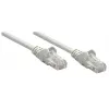 Intellinet tīkla savienojuma kabelis, Cat5e, 0,25 m, pelēks, CCA, U/UTP, PVC, RJ45, zeltīti kontakti, bez aizķeršanās, ar uzmavu, mūža garantija