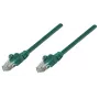 Intellinet tīkla komutācijas kabelis, Cat5e, 0,25 m, zaļš, CCA, U/UTP, PVC, RJ45, apzeltīti kontakti, bezķērāja, ar aizsargvāciņu, mūža garantija