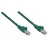 Intellinet tīkla komutācijas kabelis, Cat5e, 0,25 m, zaļš, CCA, U/UTP, PVC, RJ45, apzeltīti kontakti, bezķērāja, ar aizsargvāciņu, mūža garantija