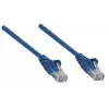 Intellinet tīkla komutācijas kabelis, Cat5e, 0,25 m, zils, CCA, U/UTP, PVC, RJ45, zeltīti kontakti, bez aizķeršanās, ar apvalku, mūža garantija