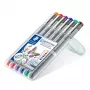 Fineliner Staedtler Pigment Liner 30803-SSB6 zila brūna zaļa oranža sarkana violeta