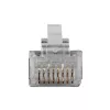 ACT RJ45 (8P/8C) CAT6 ekranēts modulārs savienotājs apaļam kabelim ar vienlaidu vai vītu dzīslu vadiem