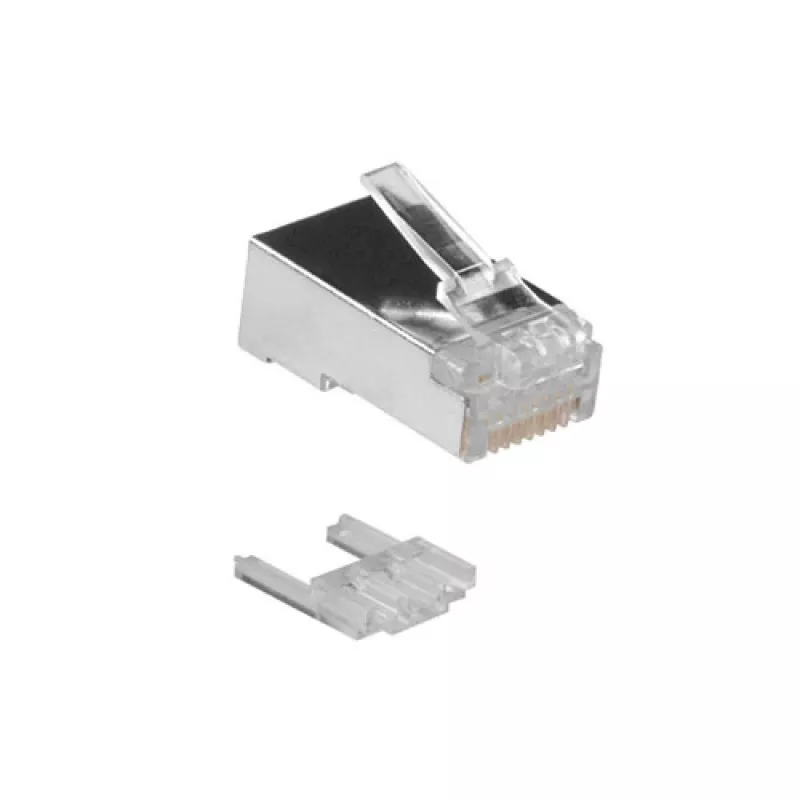 ACT RJ45 (8P/8C) CAT6 ekranēts modulārs savienotājs apaļam kabelim ar vienlaidu vai vītu dzīslu vadiem
