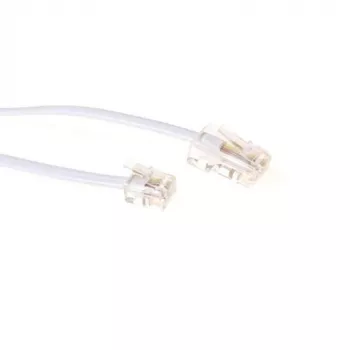 ACT balts 5 metru plakans telefona kabelis ar RJ11 un RJ45 savienotājiem