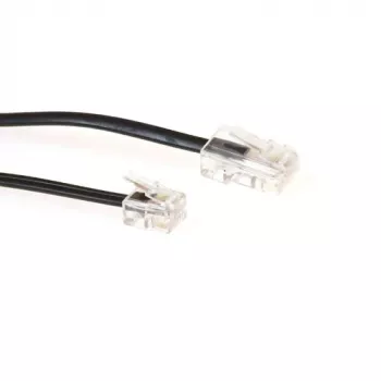 ACT Melns 5 metru plakans telefona kabelis ar RJ11 un RJ45 savienotājiem