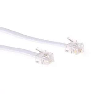 ACT balts 3 metru plakans telefona kabelis ar RJ12 savienotājiem