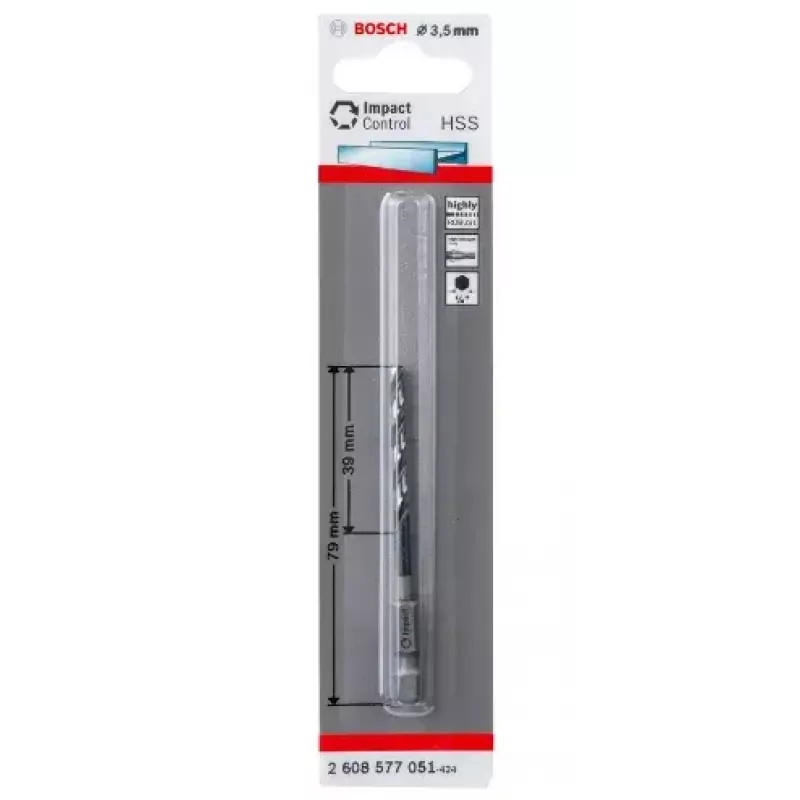 Bosch 2608577051 metāla spirālurbis 3,5 mm, kopējais garums 79 mm