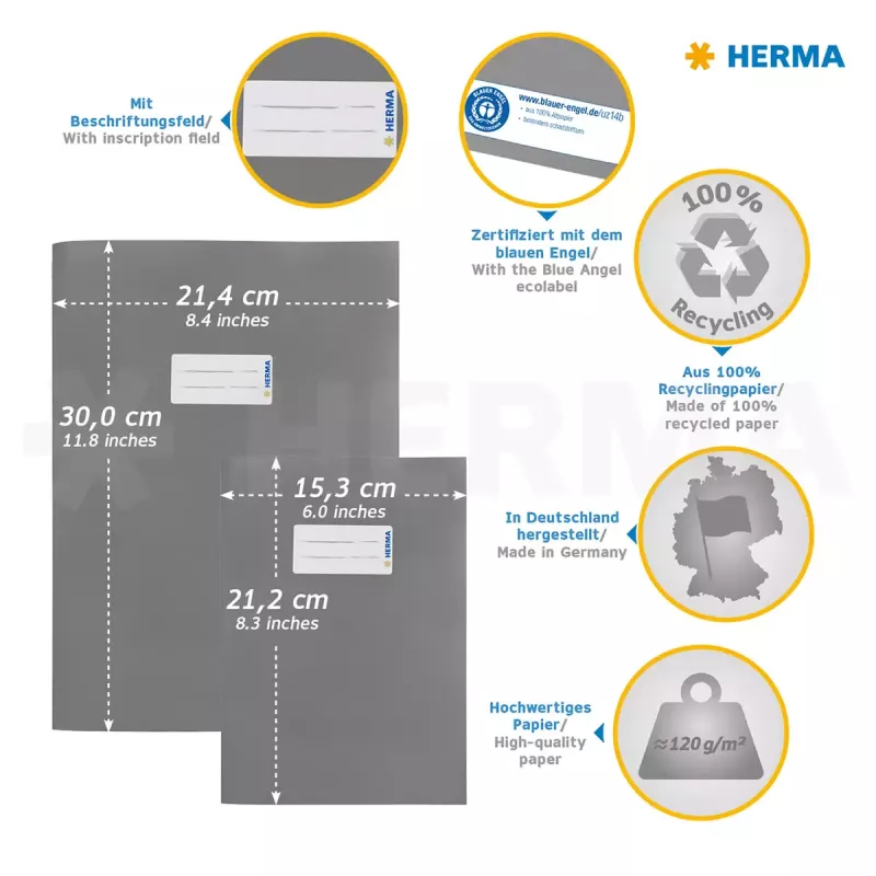Žurnāla/grāmatas vāciņš HERMA 7096 melns