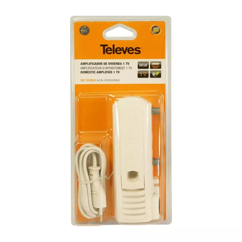 TV signāla pastiprinātājs Televes 553504 88 - 1006 MHz F savienotājs AC 220 - 230 V
