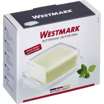 Sviesta trauks Westmark 20852260, taisnstūra stikls, 143×118×55 mm, caurspīdīgs
