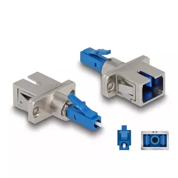 DeLOCK optiskās šķiedras hibrīda adapteris LC Simplex vīrišķais uz SC Simplex sievišķais zils