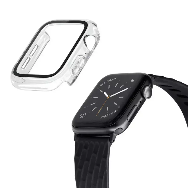 LAUT Shield aizsargapvalks viedpulkstenim — caurspīdīgs stikls un polikarbonāts, saderīgs ar 40–41 mm Apple Watch
