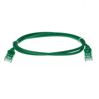 ACT zaļa 7 m LSZH U/UTP CAT6 datacentra plānais komutācijas kabelis ar aizsargātiem RJ45 savienotājiem