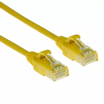 ACT Dzeltens 7 metru LSZH U/UTP CAT6 datu centra plāns savienotāju kabelis ar aizsargātiem spraudņiem ar RJ45 savienotājiem