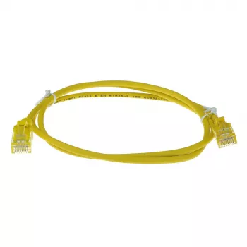 ACT Dzeltens 7 metru LSZH U/UTP CAT6 datu centra plāns savienotāju kabelis ar aizsargātiem spraudņiem ar RJ45 savienotājiem