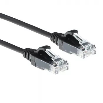 ACT melns 7 metru LSZH U/UTP CAT6 datu centra plānais komutācijas kabelis ar aizsargātiem RJ45 savienotājiem