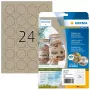 HERMA 10761 pašlīmējošās etiķetes Apaļa Pastāvīga Brūna 4 cm 480 gab.