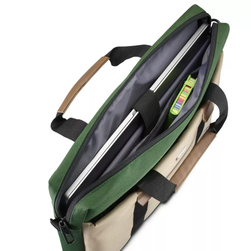 Hama Silvan 35.8 cm (14.1 inch) Toploader bag Beige, zaļa