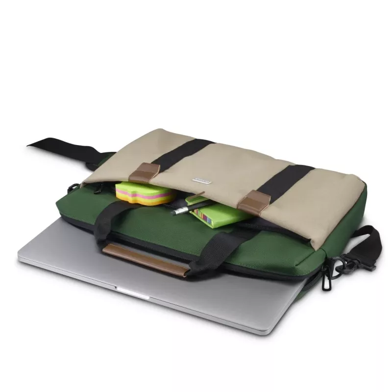 Hama Silvan 35.8 cm (14.1 inch) Toploader bag Beige, zaļa