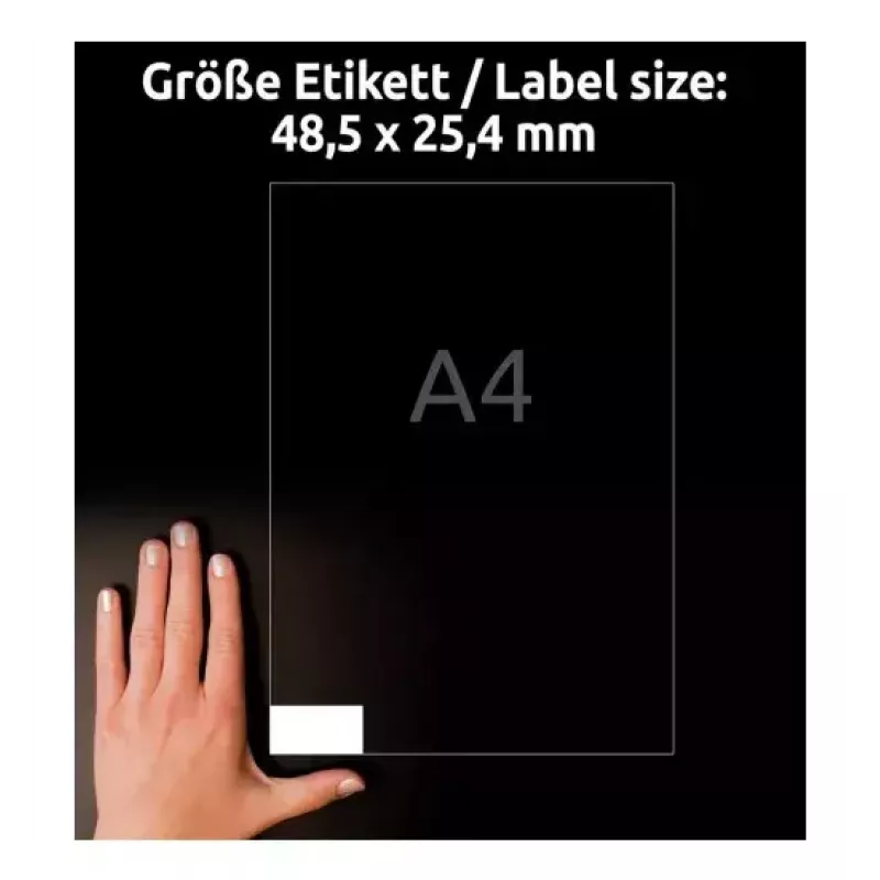 Pašlīmējošā etiķete Avery 4780-65 Taisnstūrveida Pastāvīga Balta 2600 gab.