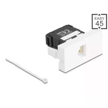 DeLOCK 90879 kabelis savienotāju adapteris RJ45 LSA 180° Melns Balts