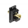 Keystone modulis DELOCK 91113 ar RCA uz RCA savienotājiem, plakana konstrukcija, melns/dzeltens