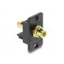 Keystone modulis DELOCK 91113 ar RCA uz RCA savienotājiem, plakana konstrukcija, melns/dzeltens