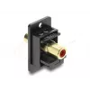 Keystone modulis DELOCK 91114 — RCA uz RCA, plakana konstrukcija, melns/sarkans