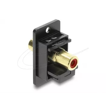 Keystone modulis DELOCK 91114 — RCA uz RCA, plakana konstrukcija, melns/sarkans