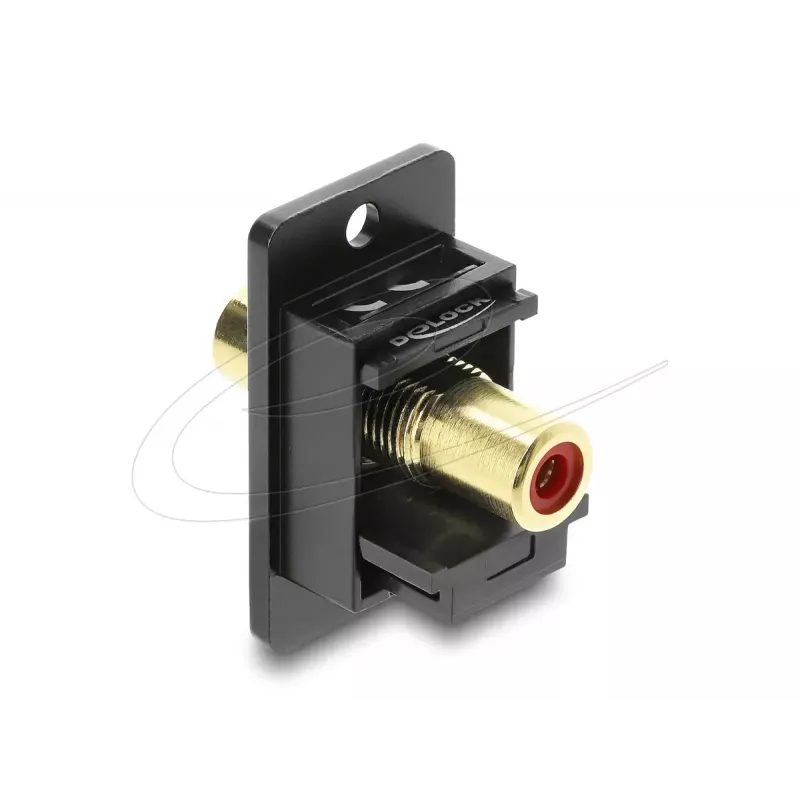 Keystone modulis DELOCK 91114 — RCA uz RCA, plakana konstrukcija, melns/sarkans