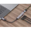 USB 3.2 Gen 1 4-portu centrmezgls EQUIP — 3× USB‑C + 1× USB‑A, 5 Gbit/s, alumīnijs, pelēks