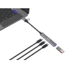 USB 3.2 Gen 1 4-portu centrmezgls EQUIP — 3× USB‑C + 1× USB‑A, 5 Gbit/s, alumīnijs, pelēks