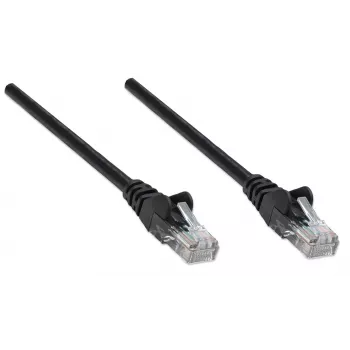 Intellinet tīkla komutācijas kabelis, Cat5e, 20 m, melns, CCA, U/UTP, PVC, RJ45, zelta pārklājuma kontakti, bez aizķeršanās, ar aizsarguzmavu, mūža garantija