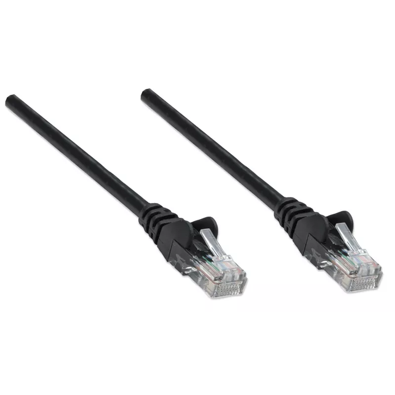 Intellinet tīkla komutācijas kabelis, Cat5e, 20 m, melns, CCA, U/UTP, PVC, RJ45, zelta pārklājuma kontakti, bez aizķeršanās, ar aizsarguzmavu, mūža garantija