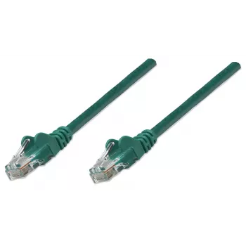 Intellinet tīkla komutācijas kabelis, Cat5e, 20 m, zaļš, CCA, U/UTP, PVC, RJ45, zeltīti kontakti, bezķeru, aizsargapvalks, mūža garantija