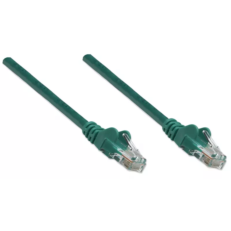 Intellinet tīkla komutācijas kabelis, Cat5e, 20 m, zaļš, CCA, U/UTP, PVC, RJ45, zeltīti kontakti, bezķeru, aizsargapvalks, mūža garantija