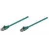 Intellinet tīkla ielāpu vads, Cat6, 10m, zaļš, CCA, U/UTP, PVC, RJ45, zeltīti kontakti, bez aizķeršanās, aizsarguzmava, mūža garantija