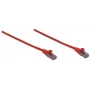 Intellinet tīkla komutācijas kabelis, Cat6, 10 m, sarkans, CCA, U/UTP, PVC, RJ45, zeltīti kontakti, bez aizķeršanās, ar fiksatoru, mūža garantija