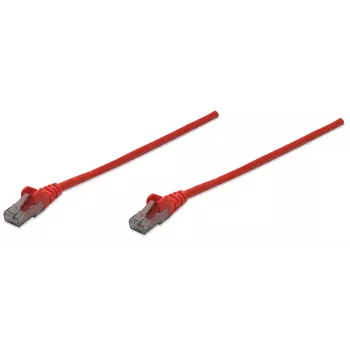 Intellinet tīkla komutācijas kabelis, Cat6, 10 m, sarkans, CCA, U/UTP, PVC, RJ45, zeltīti kontakti, bez aizķeršanās, ar fiksatoru, mūža garantija