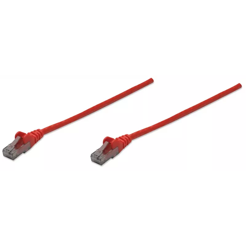 Intellinet tīkla komutācijas kabelis, Cat6, 10 m, sarkans, CCA, U/UTP, PVC, RJ45, zeltīti kontakti, bez aizķeršanās, ar fiksatoru, mūža garantija